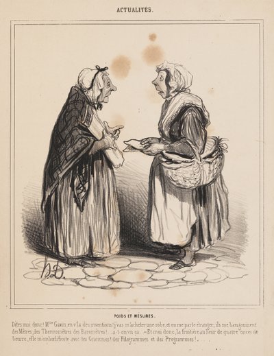 Gewichte und Maße, aus "Aktualitäten" von Honoré Daumier