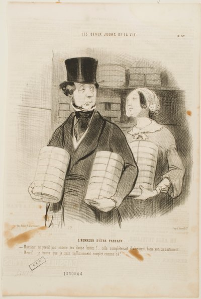 Die Ehre, Pate zu sein von Honoré Daumier