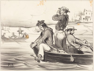 Eine Begegnung auf offener See von Honoré Daumier
