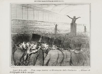 Ansicht des großen Saals, Platte 1 aus Souvenir Du Grand Festival Des Orphéonistes von Honoré Daumier