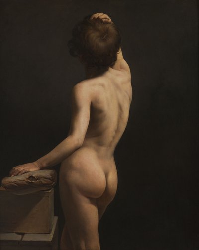 Akademische Studie eines jugendlichen Jungen, von hinten gesehen von Horace Vernet