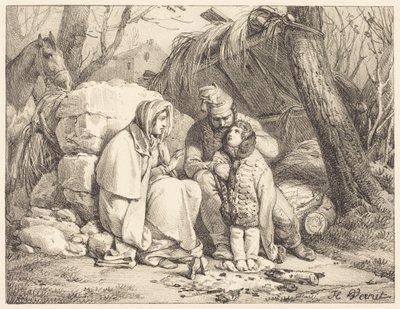 Familie eines Soldaten im Lager von Horace Vernet
