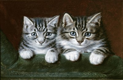 Zwei getigerte Kätzchen von Horatio Henry Couldery