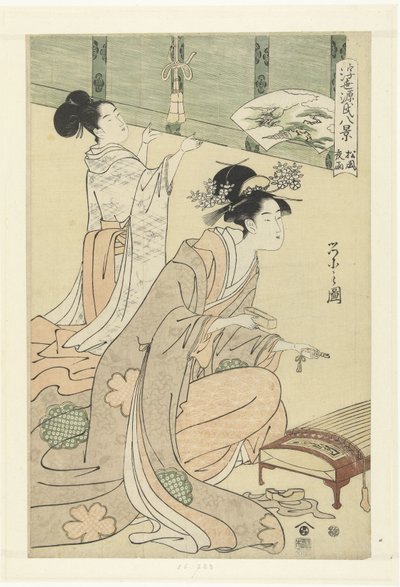 Abendregen und Wind in den Kiefern von Hosoda Eishi