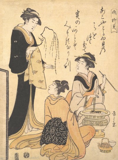 Die Weidenschale, aus einer unbetitelten Serie von Schönheitsdrucken zum Thema S von Hosoda Eishi