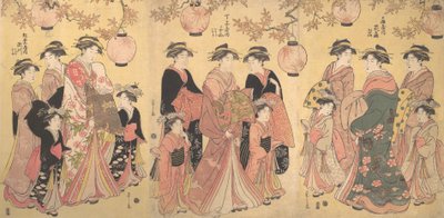 Die Yoshiwara-Parade im Herbst von Hosoda Eishi
