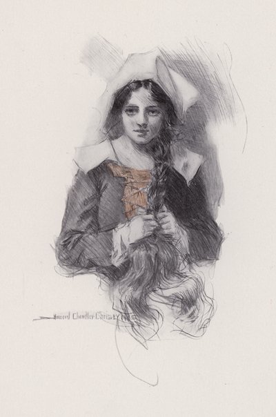 Illustration für Evangeline, A Tale of Arcadie, von Henry Wadsworth Longfellow (Lithografie) von Howard Chandler (after) Christy