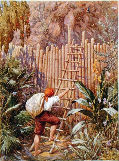 Crusoe und seine Festung, Illustration für 