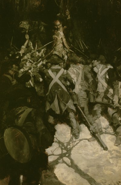 General Wayne versucht, die Meuterei der Pennsylvania-Regimenter in Morristown, N.J. 1781 zu unterdrücken, aus 