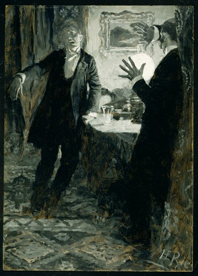 Er setzte das Glas an die Lippen und trank in einem Zug, aus 