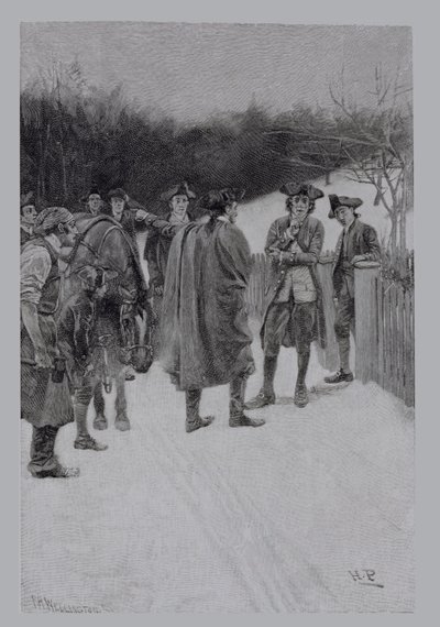 Paul Revere bringt Nachrichten zu Sullivan, graviert von F.H. Wellington, Illustration aus 