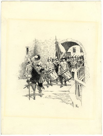 Schlussstück für Die Evolution von New York, II von Howard Pyle