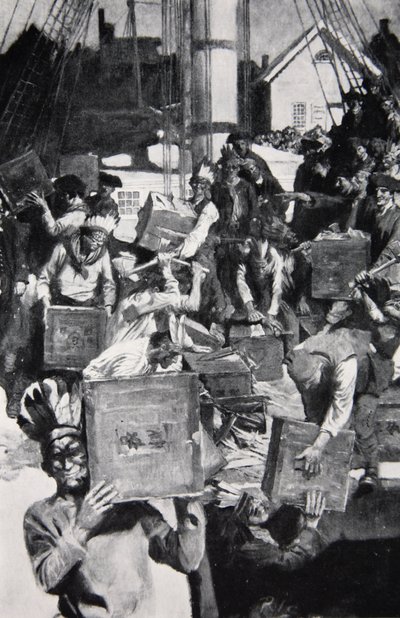 Die Boston Tea Party, Illustration aus Harper