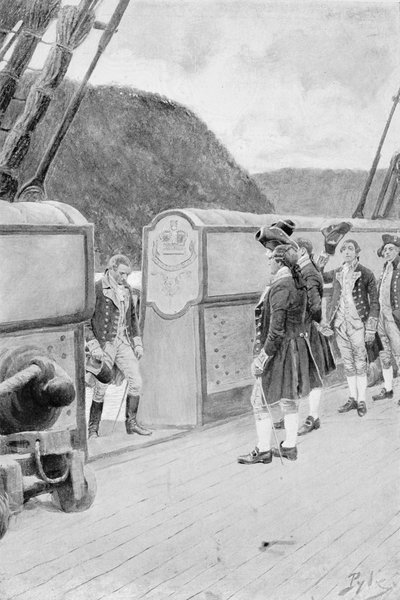 Die Flucht von Arnold auf der britischen Kriegsschaluppe 