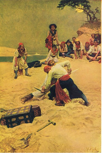 Wer soll Kapitän sein, aus Howard Pyles Buch der Piraten veröffentlicht von Harper & Bros, 1921 von Howard Pyle