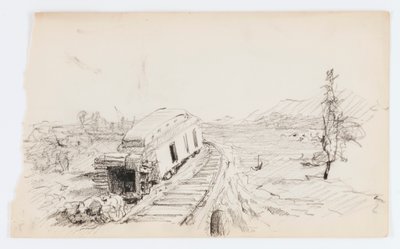 Ohne Titel (Entgleister Wagen) von Howard Russell Butler