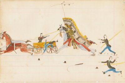 Heulender Wolf kämpft gegen Soldaten, 1874-75 von Howling Wolf