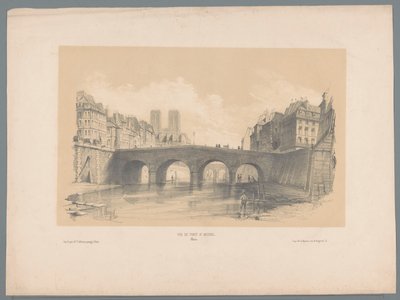 Ansicht der Pont Saint-Michel in Paris (Fragmenten van landschappen) von Hubert Clerget