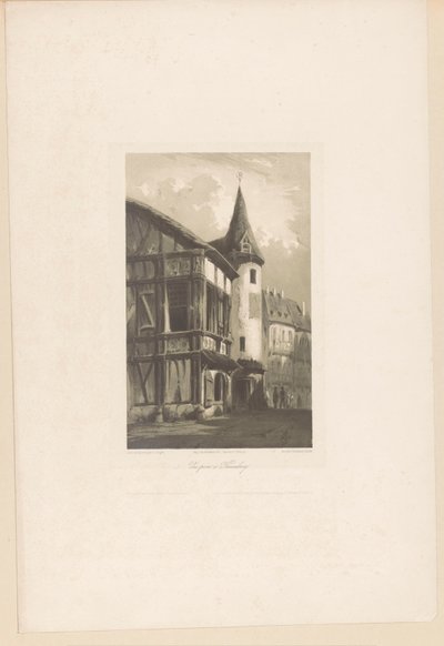 Blick auf ein Haus mit Turm in Nürnberg von Hubert Clerget