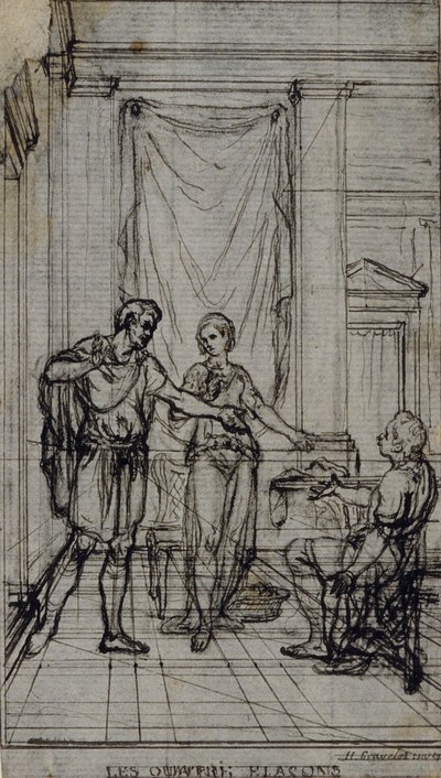 Studie für Vignette in Jean François Marmontels "Contes Moraux" von Hubert Francois Gravelot