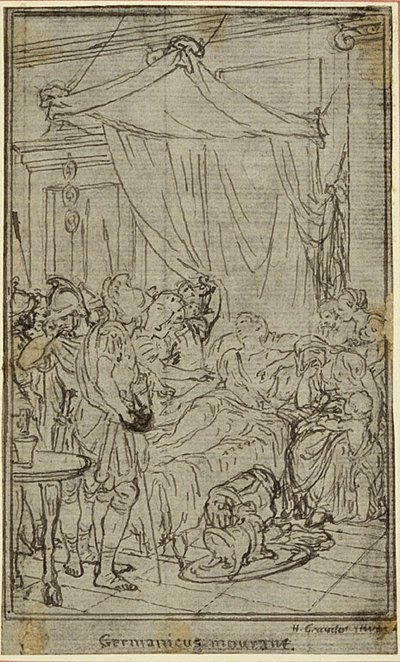 Studie für eine Illustration in Tacitus "Tibère, ou Les Six Premiers Livres des Annales" Buch II, Bd. 1 von Hubert Francois Gravelot