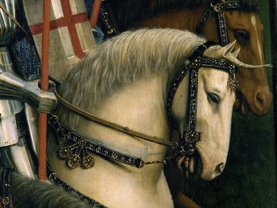 Detail der Ritter Christi, vom Genter Altar von Hubert & Jan van (1390 1441) Eyck
