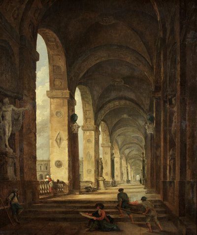 Ein Capriccio der römischen Architektur, ca. 1775 von Hubert Robert