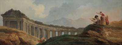 Eine Kolonnade in Ruinen von Hubert Robert