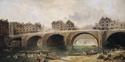 Abriss der Häuser auf der Notre-Dame-Brücke, c.1786 von Hubert Robert
