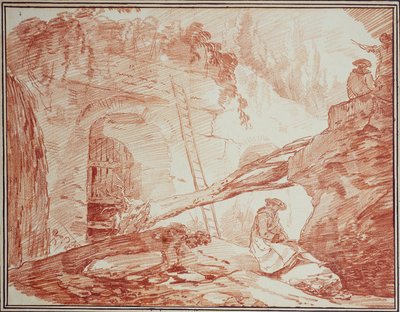 Zeichner in den Ruinen des Palatins von Hubert Robert