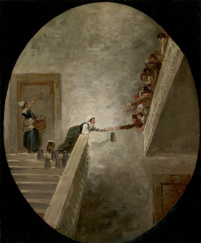 Die Milchverteilung im Gefängnis Saint-Lazare von Hubert Robert