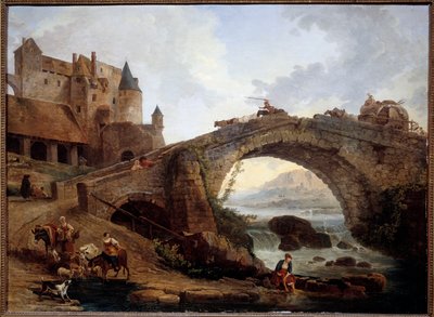 Landschaft mit Brücke von Hubert Robert