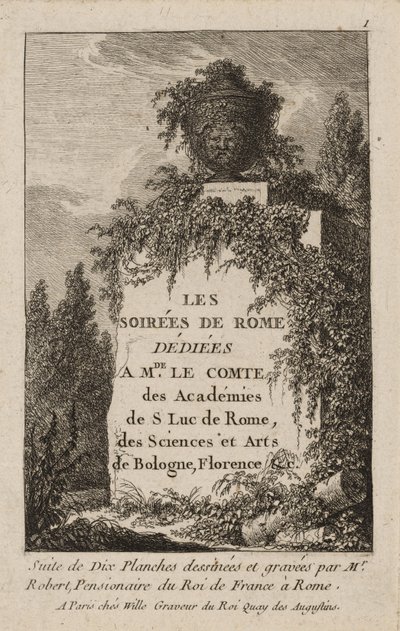 Tafel Eins aus Abende in Rom von Hubert Robert