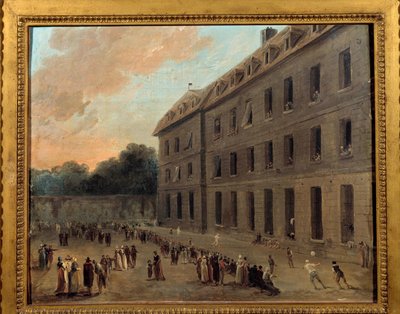 Freizeit der Gefangenen in Saint Lazare: der Ballonteil von Hubert Robert