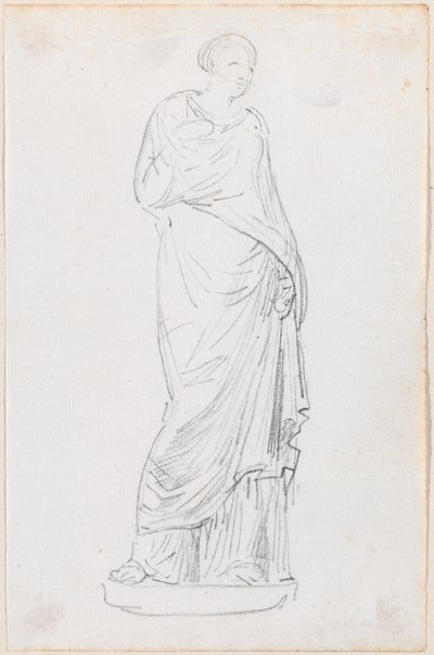 Statue einer Frau in einer Toga von Hubert Robert