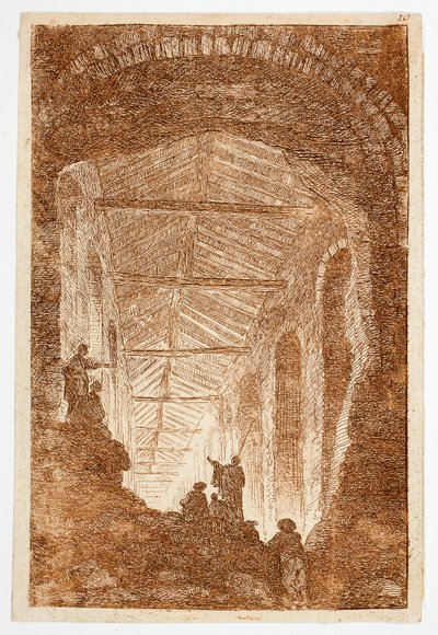 Die Antikengalerie, Platte zehn aus Les Soirées de Rome von Hubert Robert