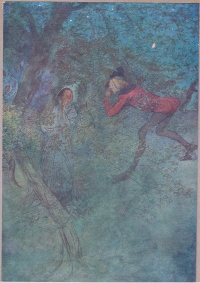 Ich ging zu ihr und rief Mama und sie rief Budget, Illustration aus Die lustigen Weiber von Windsor, 1910 von Hugh Thomson
