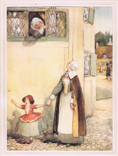 In den sonnigen Tag wurde das Gesicht von Mistress Hibbens gestoßen von Hugh Thomson