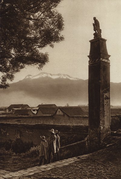 Mexiko: Amecameca mit Iztaccihuatl von Hugo Brehme