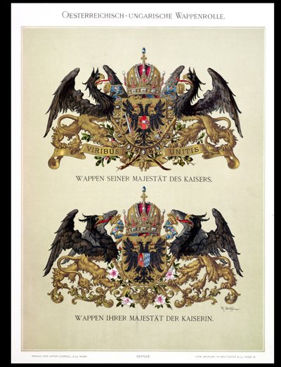 Teller mit den Wappen von Kaiser Franz Joseph I. (1830-1916) und Kaiserin Elisabeth von Bayern (1837-98) aus 