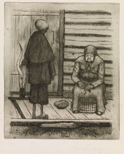 Der Tod und die alte Frau von Hugo Simberg