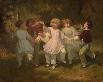 Kinder spielen in einem Park, um 1860 von Hugues Merle