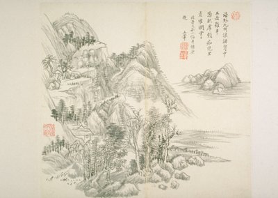 Album nach alten Meistern und Gedichten (Album (10 Blätter), Tinte auf Papier) von Hui Wang