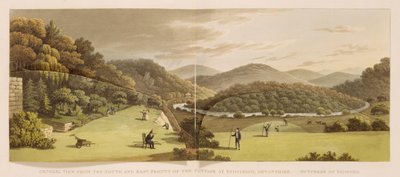 Gesamtansicht von den Süd- und Ostfronten des Cottage in Endsleigh, Devon (vorher), aus 