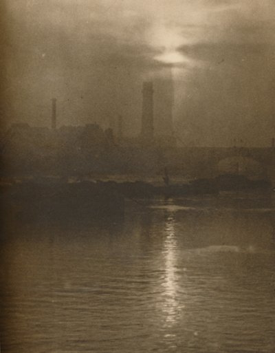 Nebel eines Londoner Abends am Surrey-Ufer bei der Waterloo-Brücke, ca. 1935 von Huson