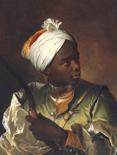 Porträt eines schwarzen Mannes mit einem Bogen, um 1697 von Hyacinthe Francois Rigaud