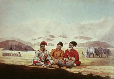 Drei Musiker in Tibet von Hyder Jung Hearsey