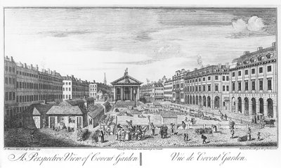 Eine perspektivische Ansicht von Covent Garden von I. (after) Maurer