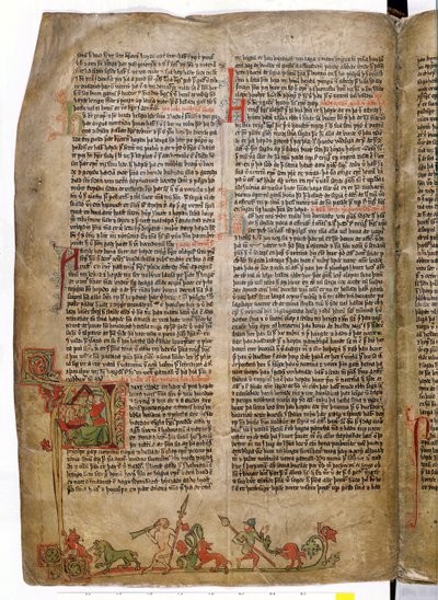 Taufe von König Olaf Tryggvason, aus Flateyjarbok (Das Buch von Flatey) spätes 14. Jahrhundert von Icelandic School