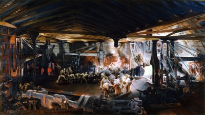 Biegen eines Baumes in der Indres-Fabrik von F. Bonhommé von Ignace Francois Bonhomme